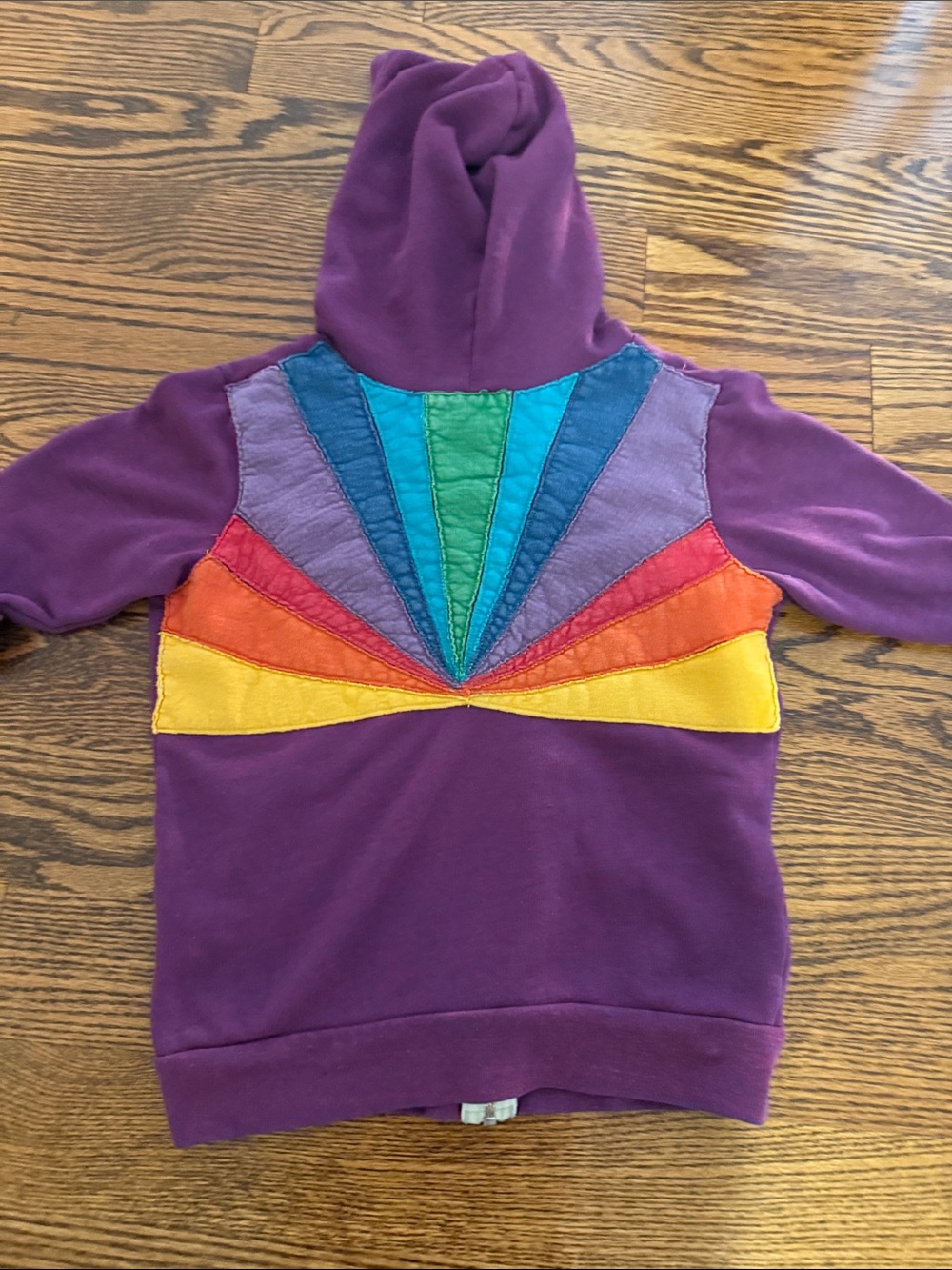 Aviator Nation Purple Kids Hoodie with Rainbow Fan Back Detail- size 10